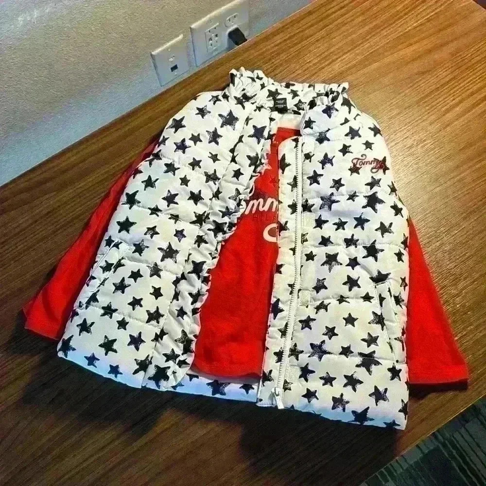 Lot of  Girls’ Tommy Hilfiger Puffer Vest and Tee size 3T- PRISTINE CONDITION